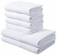 my home Handtuch Set "Juna", Set, 6 tlg., Walkfrottee, Handtuch-Set, mit Bordüre, Handtücher in Uni-Farben, 100% Baumwolle