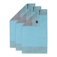 Cawö Gästetuch, 3er Pack - Luxury Home, C Two-Tone, 30x50 cm, Walkfrottier Gästehandtücher blau