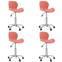 vidaXL Eetkamerstoelen draaibaar 4 st fluweel roze