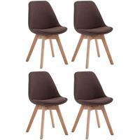 CLP Set van 4 eetkamerstoelen Borneo V2 Natura Frame Stof