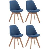 CLP Set van 4 eetkamerstoelen Borneo V2 Natura (Eik) Frame Stof