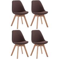 CLP Set van 4 eetkamerstoelen Borneo V2 Natura (Eik) Frame Stof