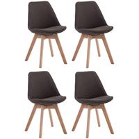 CLP Set van 4 eetkamerstoelen Borneo V2 Natura (Eik) Frame Stof