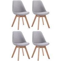 CLP Set van 4 eetkamerstoelen Borneo V2 Natura (Eik) Frame Stof