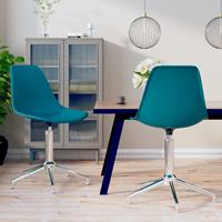 vidaXL Eetkamerstoelen draaibaar 2 st polypropeen turquoise