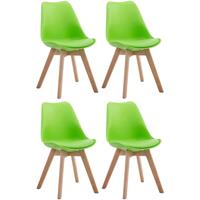 CLP Set van 4 eetkamerstoelen Borneo V2 Natura (Eik) Frame Kunstleer