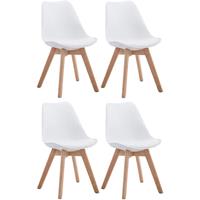 CLP Set van 4 eetkamerstoelen Borneo V2 Natura (Eik) Frame Kunstleer