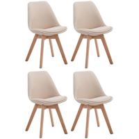 CLP Set van 4 eetkamerstoelen Borneo V2 Natura Frame Stof