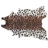 BELIANI Kunstfell Teppich Braun Weiß 200 cm Webpelz Stoff Leopardenmuster Fellform Pelzimitat Bettvorleger Läufer Überwurf für Sofa Sessel Stühle
