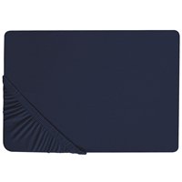 beliani Spannbettlaken dunkelblau Baumwolle mit Gummizug Spannbetttuch 90 x 200 cm Hofuf - Blau