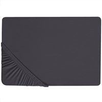 beliani Spannbettlaken schwarz Baumwolle mit Gummizug Spannbetttuch 200x200 cm Hofuf - Schwarz