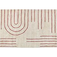 BELIANI Katoenen Vloerkleed 140 x 200 cm Beige met Rood TIRUPATI