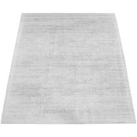 PACO HOME Teppich Wohnzimmer Kurzflor Einfarbig Schlichtes Muster Handgefertigt Creme Grau 80x150 cm