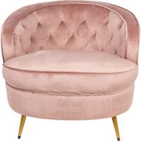 Clayre & Eef Fauteuil met Armleuning 74*81*71 cm Roze Metaal Textiel Relax Stoel Fauteil Stoel