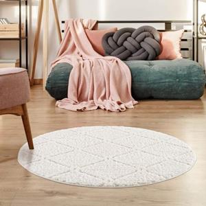 Carpet City Hoogpolig vloerkleed Focus bijzonder zacht, unikleurig, ruiten-look, 3d-effect, woonkamer & slaapkamer