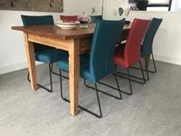 ShopX Leren eetkamerstoel mate, roodturquoise leer, rodeturquoise keukenstoelen