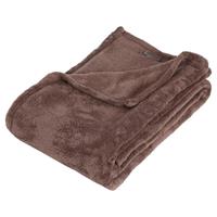 ATMOSPHERA Fleece deken/fleeceplaid bruin 125 x 150 cm polyester - Bankdeken - Fleece deken - Fleece plaid