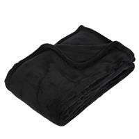 ATMOSPHERA Fleece deken/fleeceplaid zwart 125 x 150 cm polyester - Bankdeken - Fleece deken - Fleece plaid