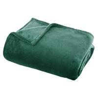 ATMOSPHERA Fleece deken/fleeceplaid groen 125 x 150 cm polyester - Bankdeken - Fleece deken - Fleece plaid