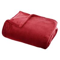 ATMOSPHERA Fleece deken/fleeceplaid rood 130 x 180 cm polyester - Bankdeken - Fleece deken - Fleece plaid