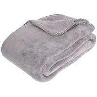 ATMOSPHERA Grote Fleece deken/fleeceplaid grijs 180 x 230 cm polyester - Bankdeken - Fleece deken - Fleece plaid