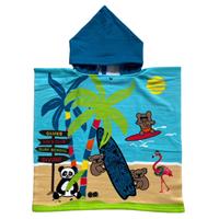Le Comptoir Bad cape/poncho voor kinderen 60 x 120 cm microvezel - Bad poncho's met dieren