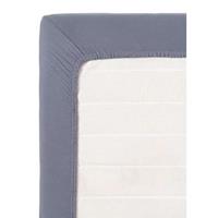 Leen Bakker Hoeslaken topdekmatras Jersey - grijsblauw - 90x200 cm