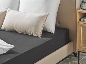 beliani Spannbettlaken Schwarz Baumwolle mit Gummizug 160 x 200 cm Betttuch für Klassische Hohe Matratze Atmungsaktiv Schlafzimmer Kinderzimmer - Schwarz