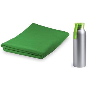 Yoga Wellness Microvezel Handdoek En Waterfles Groen porthanddoeken