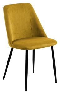 Esszimmerstuhl "Igor", 4 St., Polyester-Cord, mit Cord bezogen, mit Paspeldetails und schwarzen Metallbeinen