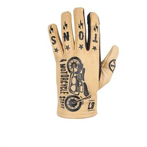 Helstons Kustom Summer Leather Beige Gloves