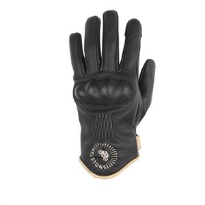 Helstons Sun Air Summer Leather Black Beige Gloves