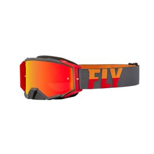FLY Racing Zone Pro Goggle Grey Red Orange Red Mirror