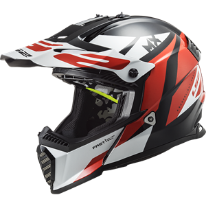 LS2 MX437 Fast Evo Strike Black White Red Offroad Helmet