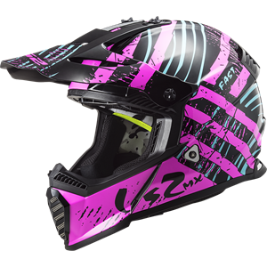 LS2 MX437 Fast Evo Verve Black Fluo Pink Offroad Helmet