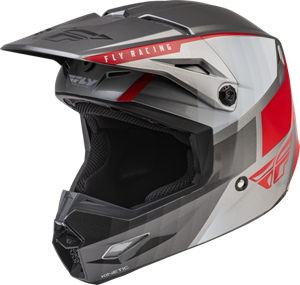 FLY Racing Kinetic Drift Charcoal Lite Grey Red Offroad Helmet