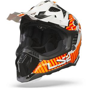 LS2 MX700 Subverter Astro Gloss White Orange Offroad Helmet