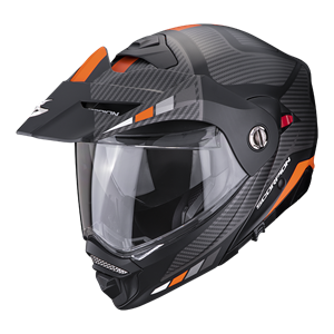 Scorpion ADX-2 Camino Matt Black-Silver-Orange Adventure Helmet