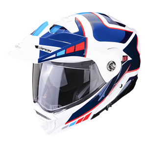 Scorpion ADX-2 Camino Pearl White-Blue-Red Adventure Helmet