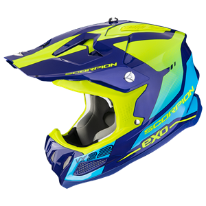 Scorpion VX-22 Air Attis Blue-Neon Yellow Offroad Helmet