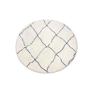 Lizzely Garden & Living Vloerkleed Rond Moroccan 180cm Wit Zwart Perzisch Oosters Tapijt