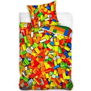 LEGO Bricks Dekbedovertrek - Eenpersoons - 140 X 200 Cm + 60 X 70 Cm - Katoen