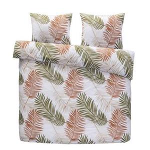 Comfort dekbedovertrek Leonore botanisch - beige/groen - 200x200/220 cm