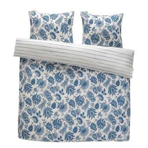 Leen Bakker Walra dekbedovertrek Blue memories bloemen - wit/blauw - 200x200/220 cm