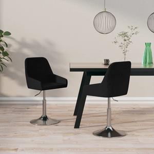 vidaXL Esszimmerstühle 2 Stk. Drehbar Schwarz Stoff 