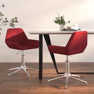 vidaXL Esszimmerstühle 2 Stk. Drehbar Weinrot Stoff 