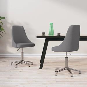 vidaXL Esszimmerstühle 2 Stk. Drehbar Dunkelgrau Stoff 