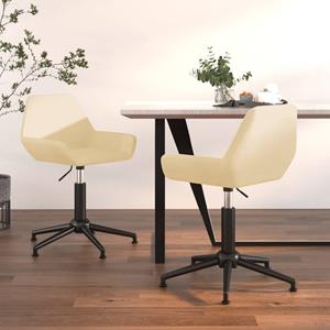 vidaXL Esszimmerstühle 2 Stk. Drehbar Creme Samt 