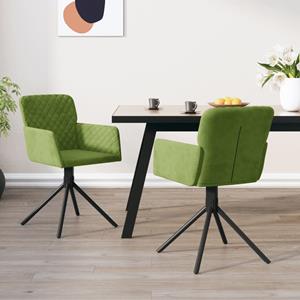 vidaXL Esszimmerstühle 2 Stk. Drehbar Hellgrün Samt 