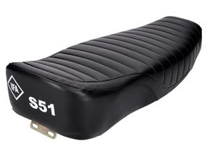 OEM Standard Buddy Enduro Doppelsitz strukturiert, zwart met IFA S51 Schriftzug voor Simson S51